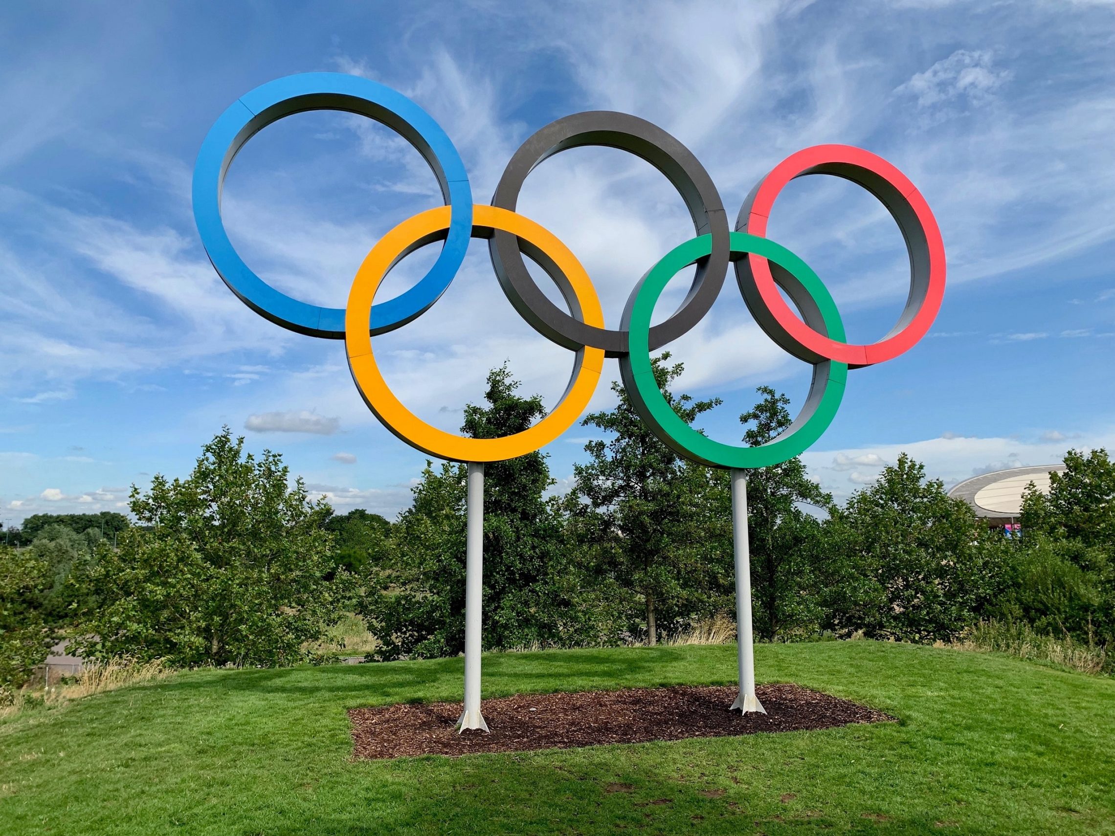 Olympische Ringe sind das Symbol der olympischen Spiele.