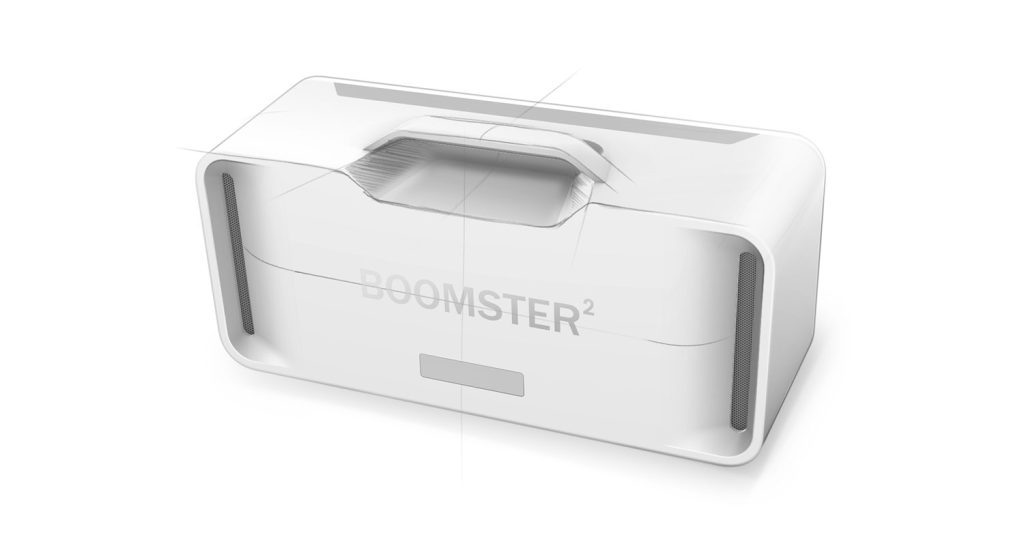 De achterkant van de BOOMSTER met de zijdelings geïntegreerde passieve membranen