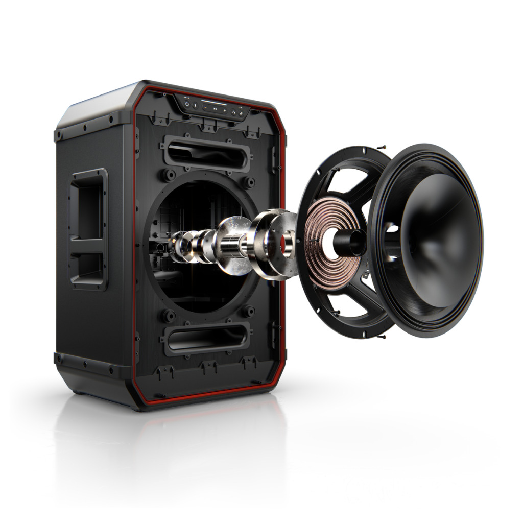 Exploded view van de coaxiale drivers van de ROCKSTER NEO